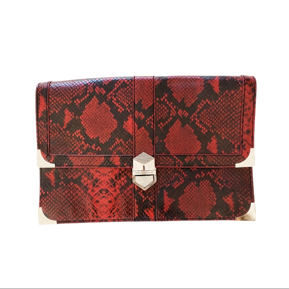 Rebecca Minkoff | red snakeskin oversized clutch